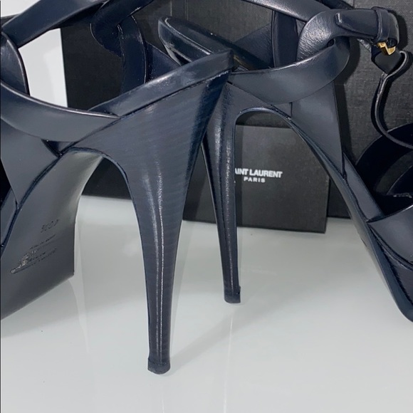 YSL Tribute platform sandal navy 40 1/2 - Picture 5 of 10